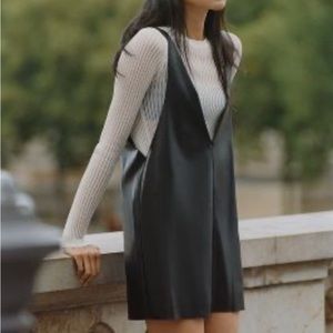 SUNDAY IN BROOKLYN FAUX LEATHER PINAFORE